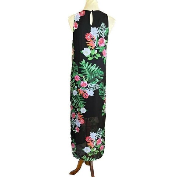 Women's Vince Camuto Havana Tropical Maxi Dress Size XS Black - Picture 14 of 16
